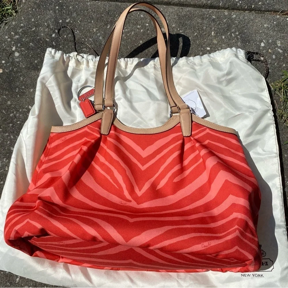 Coach Devin Zebra Devon Stripe Shoulder Bag NWT Animal Print - Picture 11 of 15